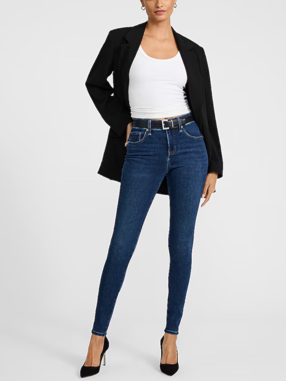 Express Mid Rise Cropped Skinny Jeans